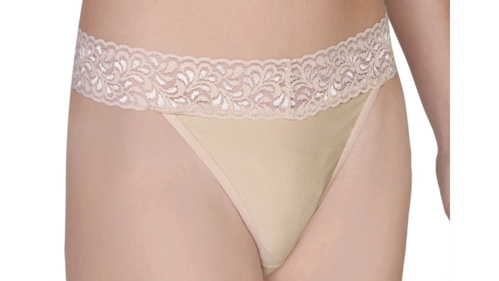Give-N-Go Lacy Thong - Womens -Nude-X-Small