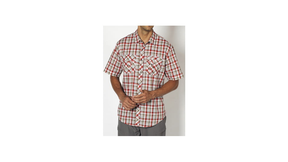 ExOfficio Jenever Midi Plaid Short-Sleeve Shirt - Men's-Habanero-Medium