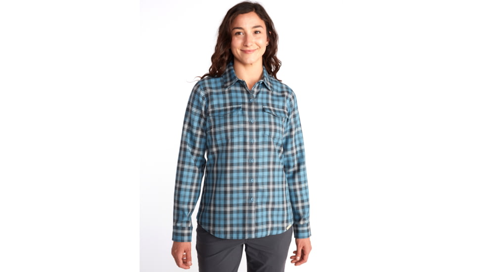 ExOfficio Madison Midweight Flannel Long Sleeve - Women's, Blue Star, Large, 2001-3358-5696-L