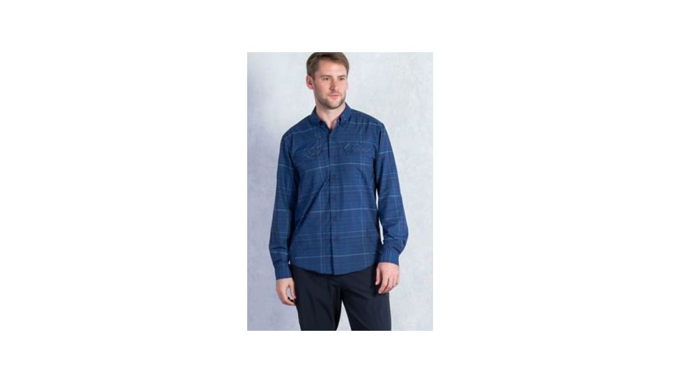 ExOfficio Minimo Plaid Long Sleeve Shirt - Mens, Navy, 2XL 10012848-5600-2XL