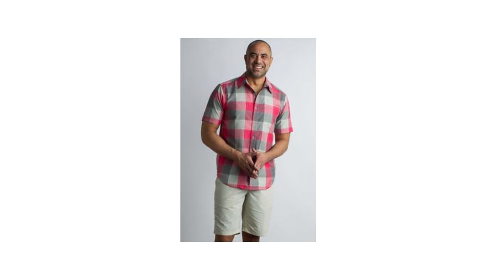 ExOfficio Next-To-Nothing Artesia Plaid Short Sleeve Shirt Men's, Caliente, XL 10023032-4304_XL