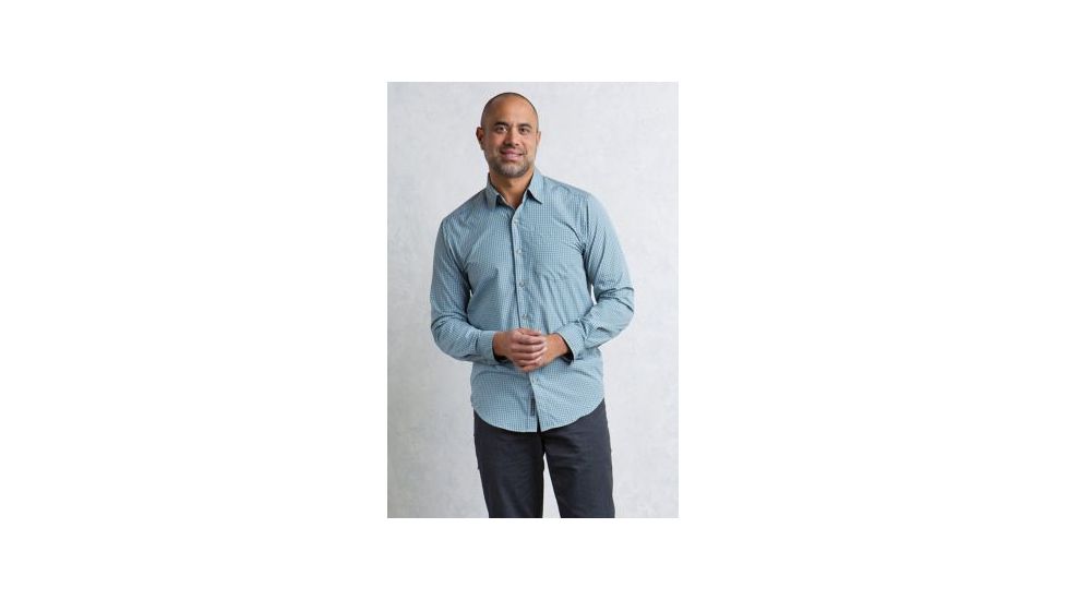 ExOfficio Salida Plaid Long Sleeve Shirt - Mens, Blue Lead, Extra Large 10012843-9350-XL