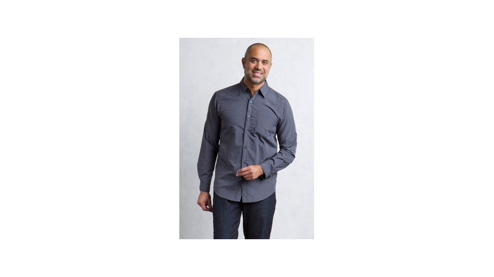 ExOfficio Salida Plaid Long Sleeve Shirt - Mens, Obsidian, Large 10012843-9705-L