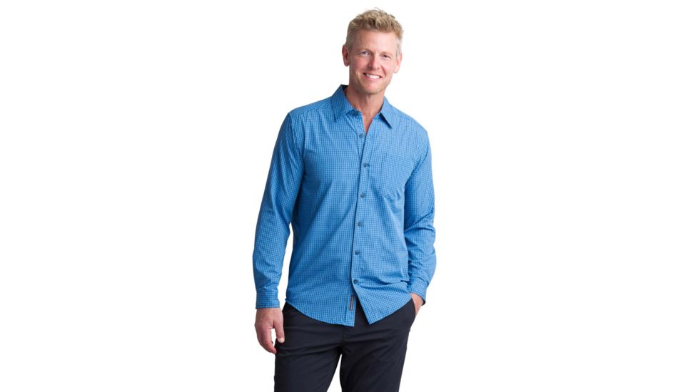 ExOfficio Salida Plaid Long Sleeve Shirt - Mens, Deep Water, Extra Large, 10012843-5721-XL