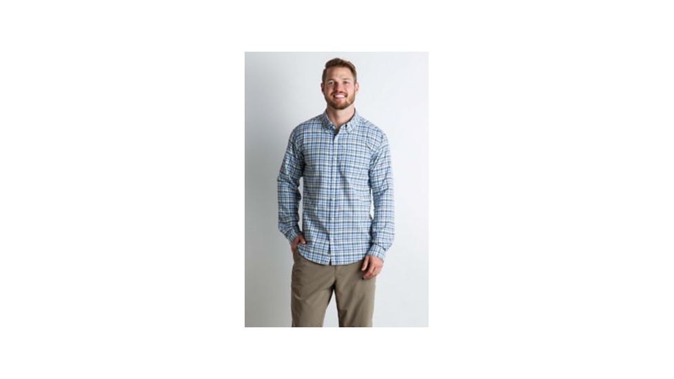 ExOfficio Sol Cool Chill Plaid Long Sleeve Shirt Men's, Indigowash, S 10013157-5990_S
