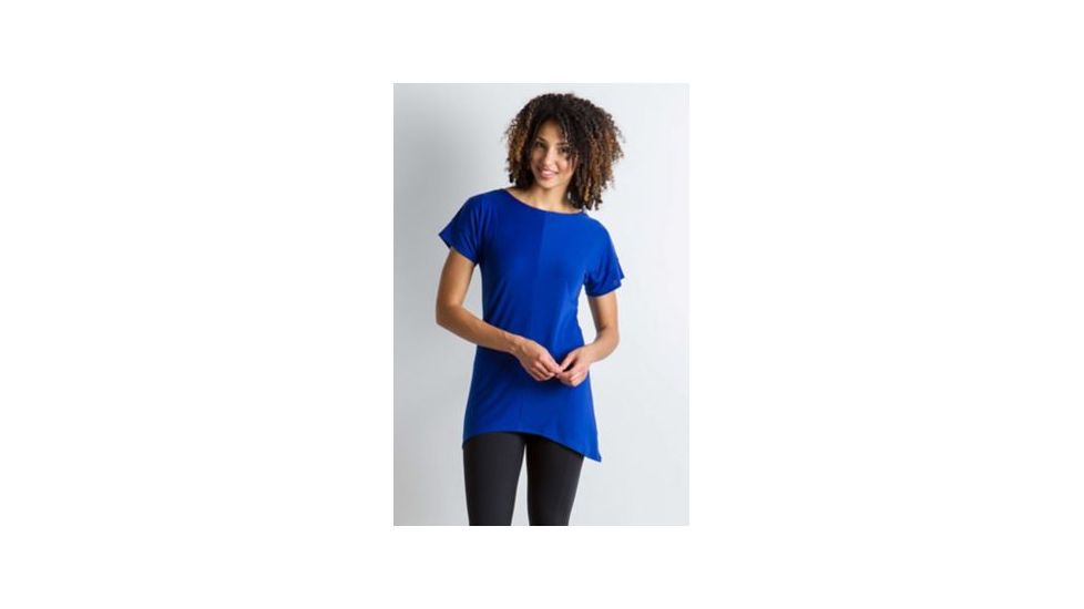 ExOfficio Wanderlux Crossback Short Sleeve Shirt Women's, Blue Glaze, XL 20123096-5804_XL