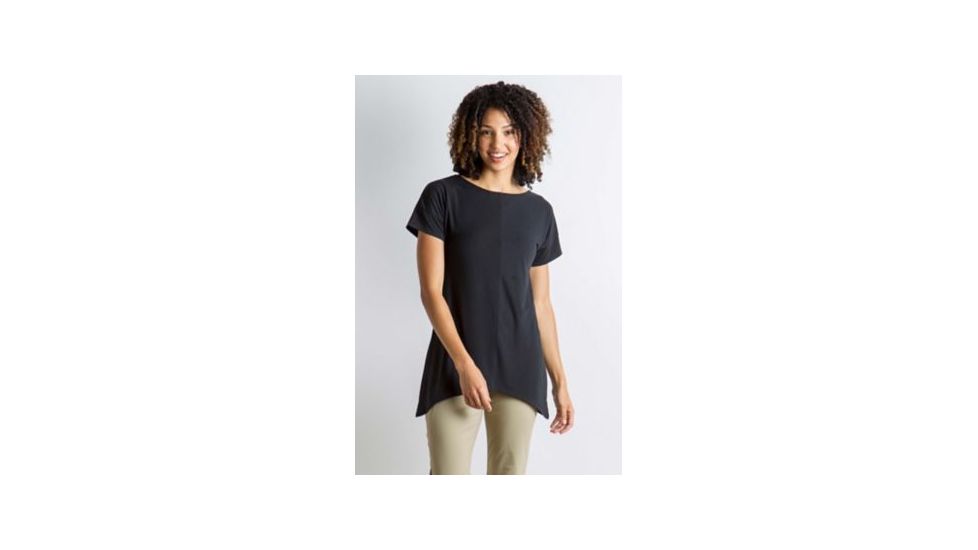ExOfficio Wanderlux Crossback Short Sleeve Shirt Women's, Black, XL 20123096-9999_XL