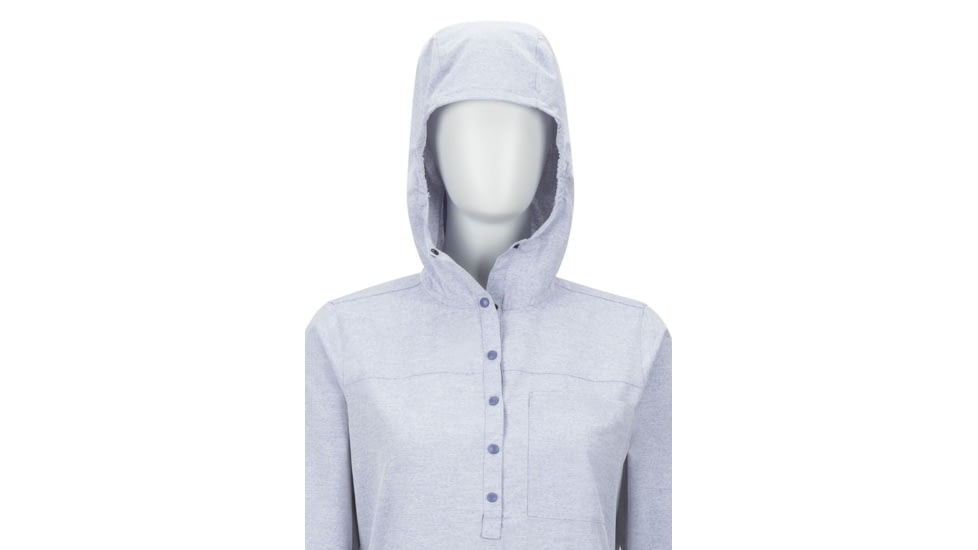 ExOfficio Wimico Hoody - Women's, Blue Heron Heather, S, 20013317-5153-S