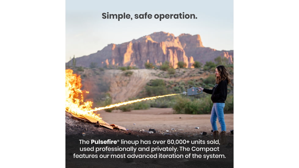 Exothermic Pulsefire Compact Flamethrower, Mirror Silver, PF-COMPACT