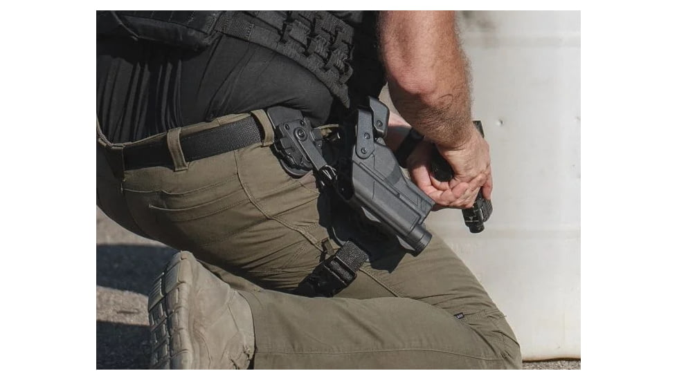 Alien Gear Holsters Rapid Force Expansion Swivel Drop Leg Holster With Locking Belt Slide w/ Standard Strap w/Standard Buckle w/Bag Packaging, Matte Black, RFX-SD-BK-LBS-S-LK-B
