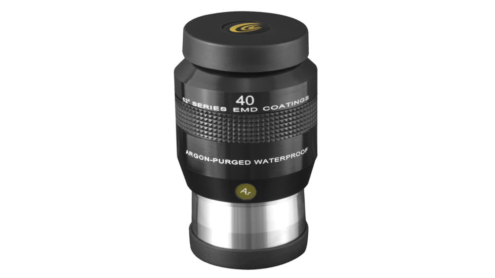 Explore Scientific 40 mm 52 Degrees Series Waterproof Eyepiece, Black w/ white lettering, ES logo, EPWP5240-01