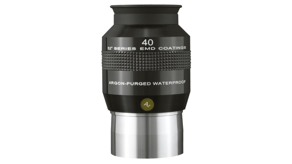 Explore Scientific 40 mm 52 Degrees Series Waterproof Eyepiece, Black w/ white lettering, ES logo, EPWP5240-01