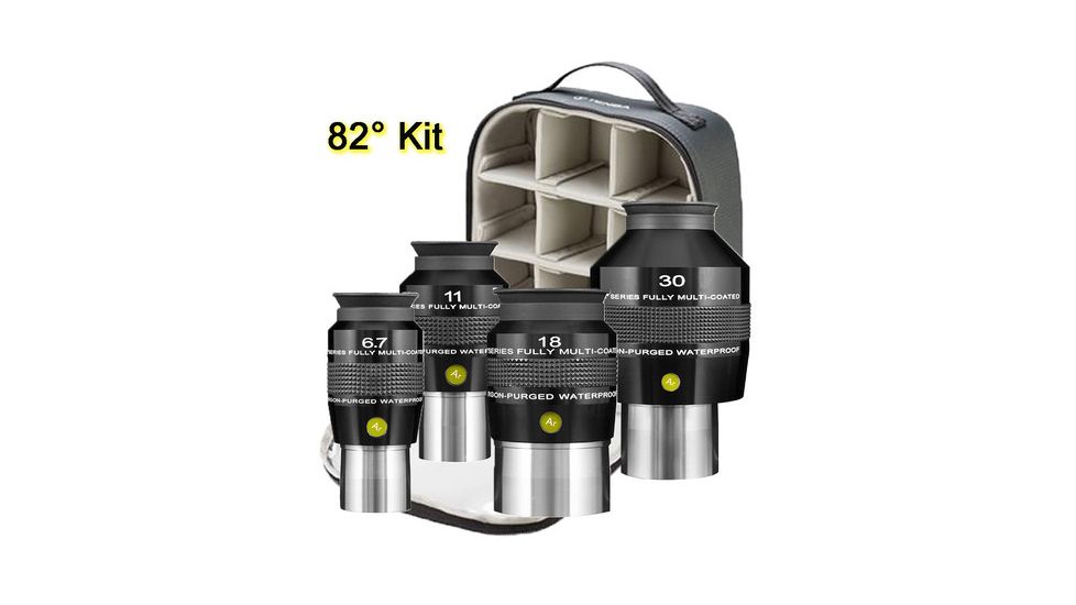 82 Degree Eyepiece Set with soft sided case,Argon-Purged,Waterproof, 5 Piece Set