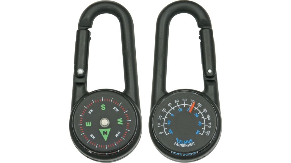 Explorer Carabiner Compass w/ Black Face and thermometer EXP17