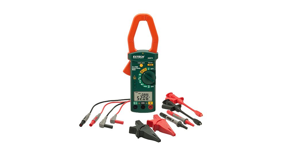 Extech Instruments Clamp Meter, Hvac Cativ-600V Test Leads, 380976-K