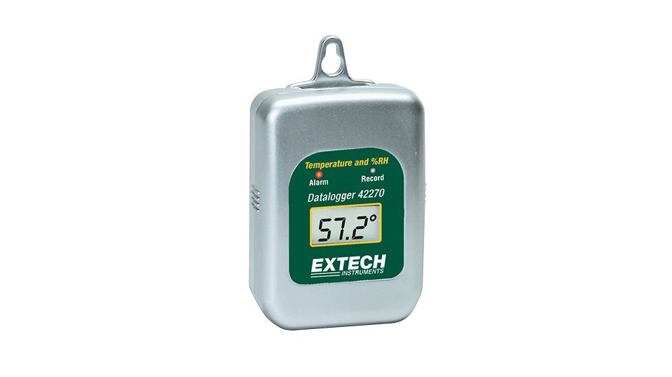 Extech Instruments Datalogger, Temp+Humidity, 42270