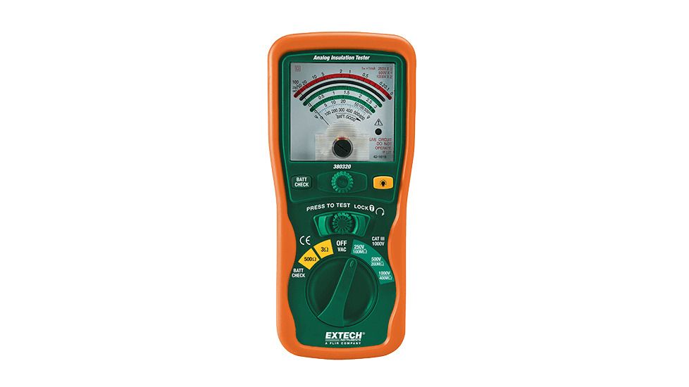 Extech Instruments Insulation Tester, Analog, 380320
