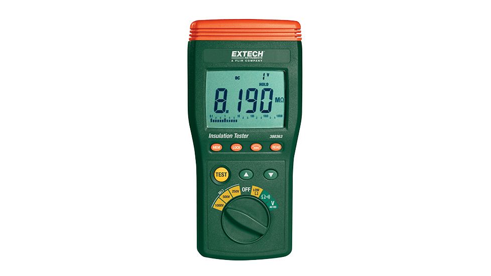 Extech Instruments Insulation Tester, Dig. High Voltage, 380363
