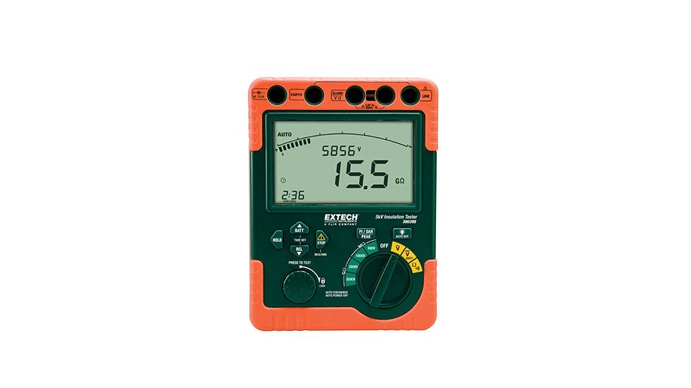 Extech Instruments Insulation Tester, High Voltage/120Vac, 380395