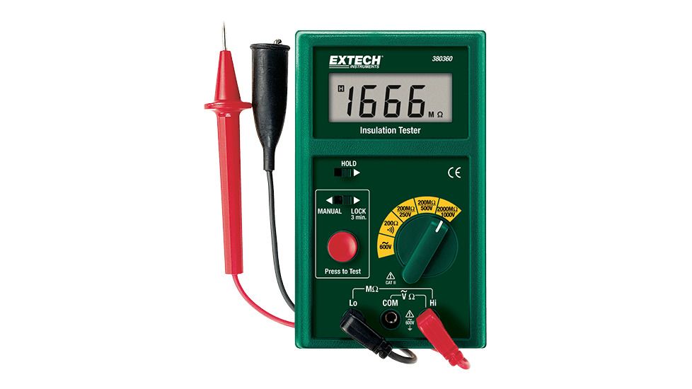 Extech Instruments Insulation Tester, Megohmmeter, 380360