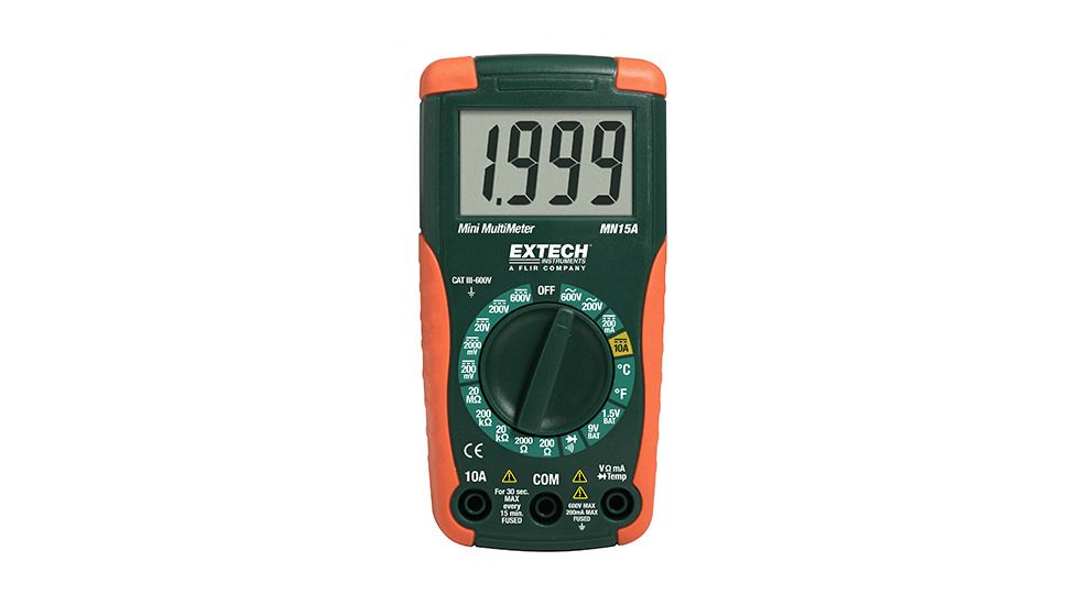 Extech Instruments Multimeter, Mini, Digital, MN15A
