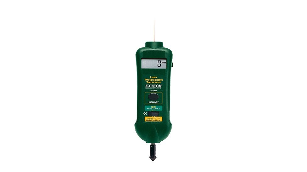Extech Instruments Tachometer, Photo/Contact With Laser, 461995