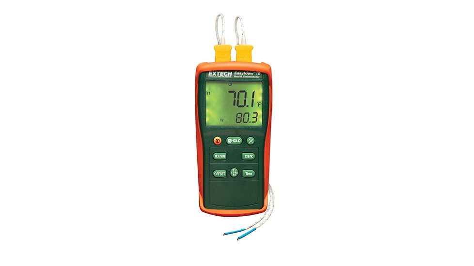 Extech Instruments Thermometer,Type K, Kit Dual Input, EA10
