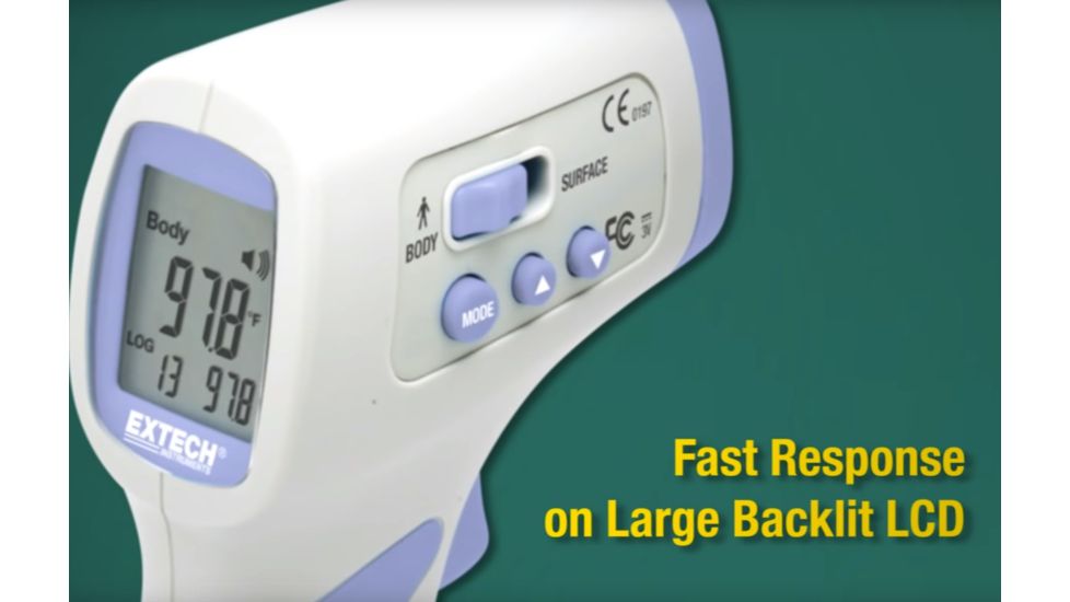 Flir Extech IR200 IR Thermometer - Fast Response on Large Back-lit LCD