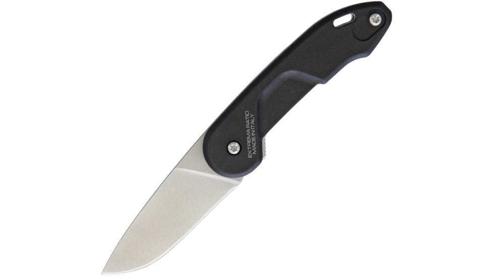 Extrema Ratio BFO R CD Linerlock Folding Knife, 2.25in Stonewash Bohler N690 SS Drop Point, Black Nylon Handle, Pocket Clip, Black, 0461SW