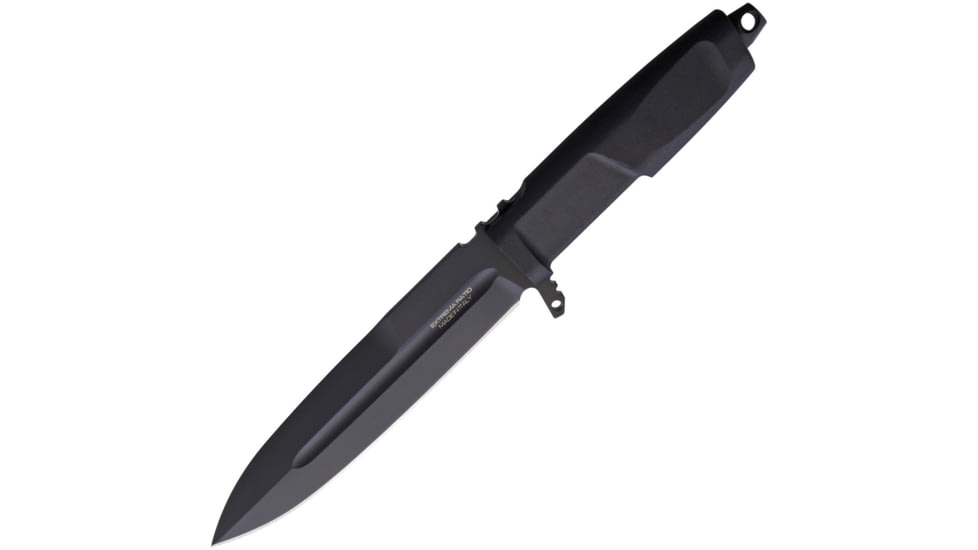 Extrema Ratio Contact Fixed Blade Black Knife, 6.38 black MIL-C-13924 burnished Bohler N690 stai, Black Forprene handle, 0215BLK