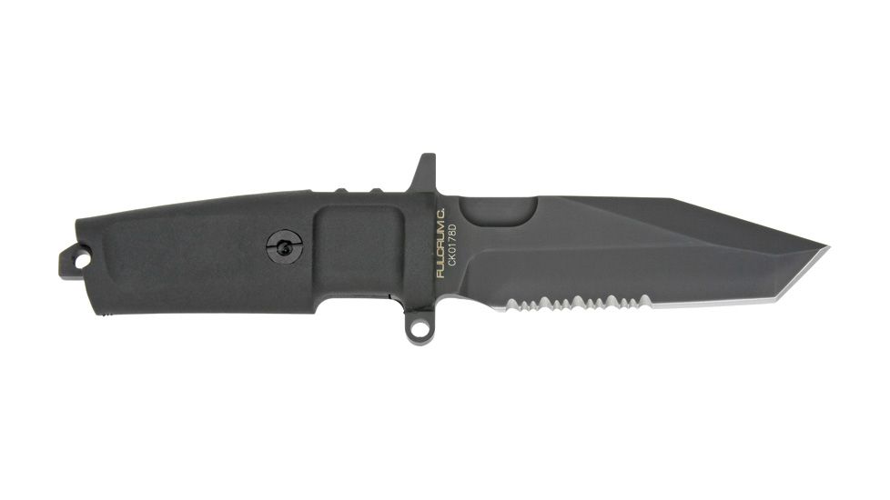 Extrema Ratio Fulcrum C Fixed Blade Knife, 4.25in, Serrated Tanto, Black Forprene Handle EX150FCT
