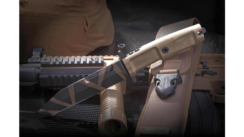 Extrema Ratio Fulcrum S Fixed Blade Knife, 6in, N690 Stainless Tanto Blade, Desert Tan Forprene Handle, 04.1000.0092/DW