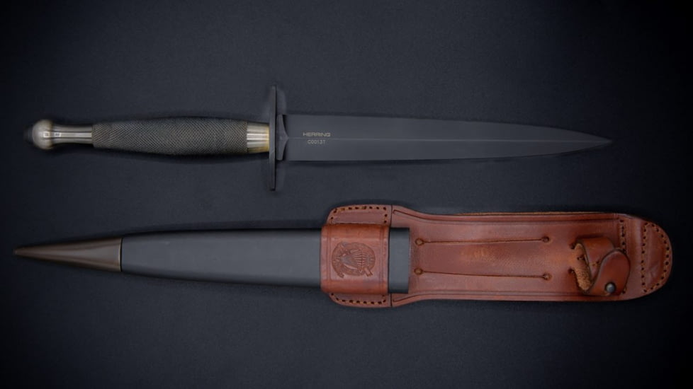 Extrema Ratio Herring NE Fixed Blade Knives, 6.57 in, Bohler N690 Stainless, Dagger Blade, Brass Handle, 04.1000.0319/BL-OR-N