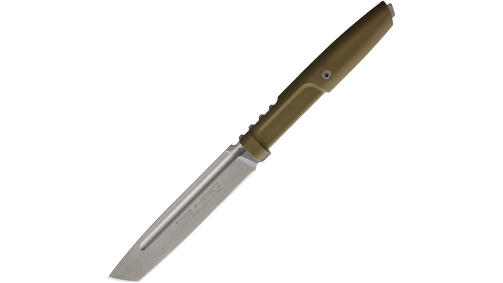 Extrema Ratio Mamba HCS Knife, 4.5 stonewash finish Bohler N690 stainless tanto , Hybrid Coyote Sage Forprene handle, 1000.0477/HCS