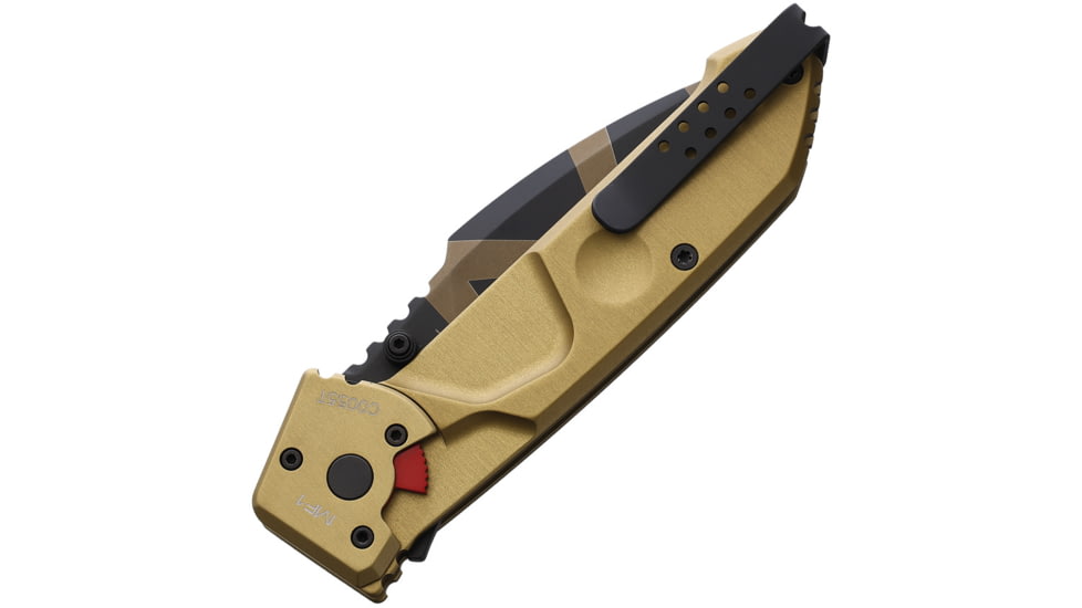 Extrema Ratio MF1 Linerlock Desert Warfare Folding Knife, 3.63 in, Bohler N690 Stainless, Tanto Blade, Tan Anodized Aluminum Handle, 04.1000.0133/DW
