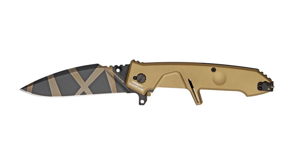 Extrema Ratio MF2 Folding Knife, 4.5in, Cobalt Steel Drop Point, Desert Warfare Tan Aluminum Alloy Handle EX133MF2DW