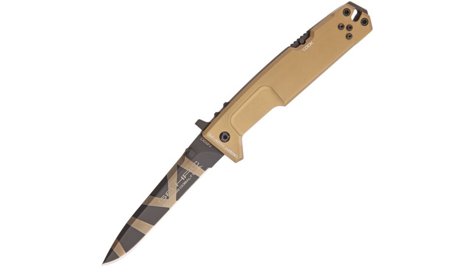 Extrema Ratio Nemesis Desert Warfare Folding Knife,4.375in,Bohler N-690 Steel,Desert Tan,Aluminum Handle EX136NEMDW