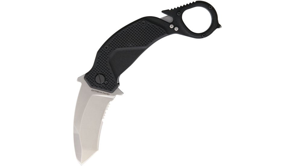 Extrema Ratio Nightmare Karambit Stonewash Folding Knife,3in,Bohler N-690 Steel,Standard Edge,Stonewash,Black,Aluminum Handle EX0454SW