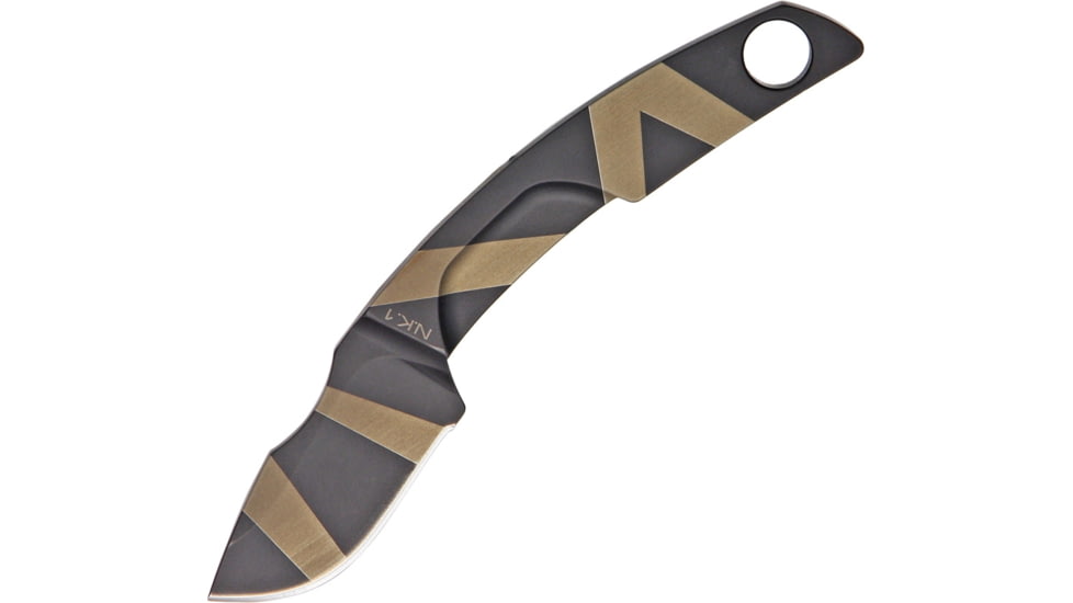 Extrema Ratio NK1 Neck Knife Desert Warfare Fixed Blade Knife, 5in Overall, 1 3/4in Blade, One Piece N690 SS Construction w/Desert Warfare Finish, Enlarged Molded Tan Kydex Neck Sheath, 0123-DW