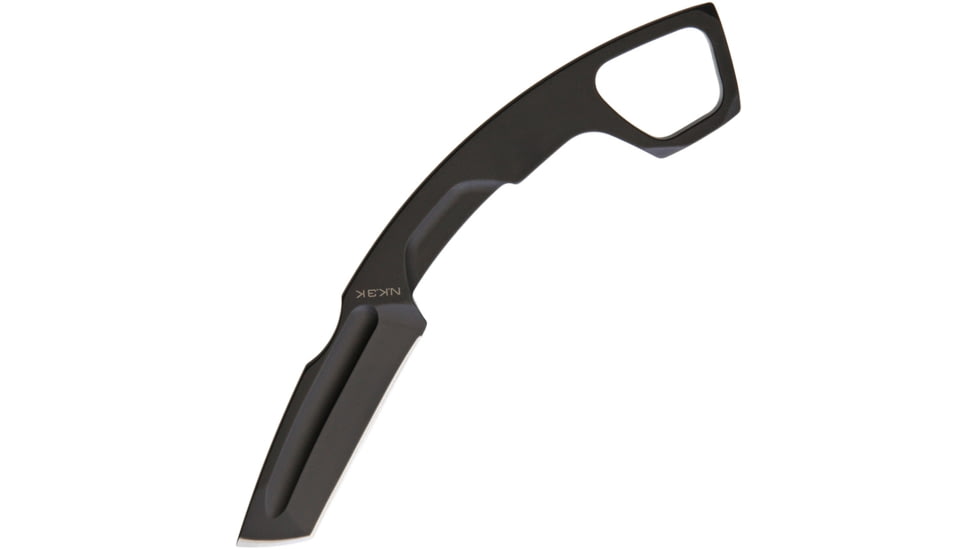 Extrema Ratio NK3 K Neck Knife Fixed Blade Knife, 6.75in Overall, 2.75in Tanto Blade, Glass Breaker, One Piece Black Mil-C-13924 Burnished N690 SS Black Kydex Neck Sheath, Black, 04.1000.0213BLK