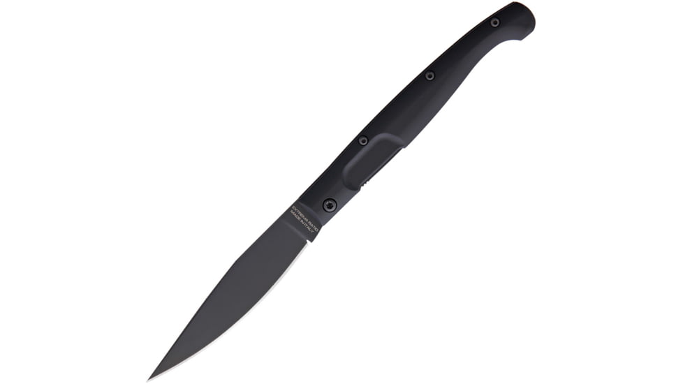 Extrema Ratio Resolza 10 Linerlock Folding Knife, Black, Black anodized aluminum handle, 0168BLK