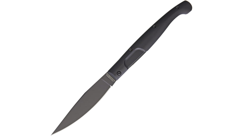 Extrema Ratio Resolza Linerlock Folding Knife, 4.5in Bohler N690 SS Blade, Black Anodized Aluminum Handle, Black Mil-C-13924 Burnished Blade, Black, 04.1000.0137/BLK