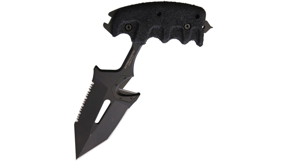 Extrema Ratio Sere 2 Push Dagger Knife, 5.88 partially serrated Bohler N690 stainless dag, Black finger grooved Forprene handle, 01-1000.-0494BLK
