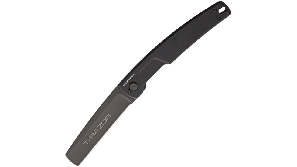 Extrema Ratio T Razor Black Folding Knife,3.75in,Bohler N-690 Steel,Black,Aluminum Handle EX1000138