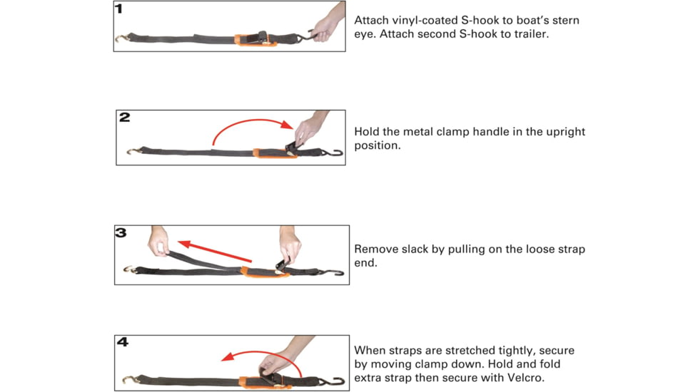 Extreme Max 2in x 6 Padded Transom Tiedown - Orange Pad, Pair, 3005.1264