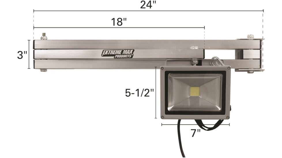 Extreme Max Adjustable Aluminum Swing Arm LED Industrial Work Light For Warehouse Race Trailer Shop Garage Workbench, 5001.6065