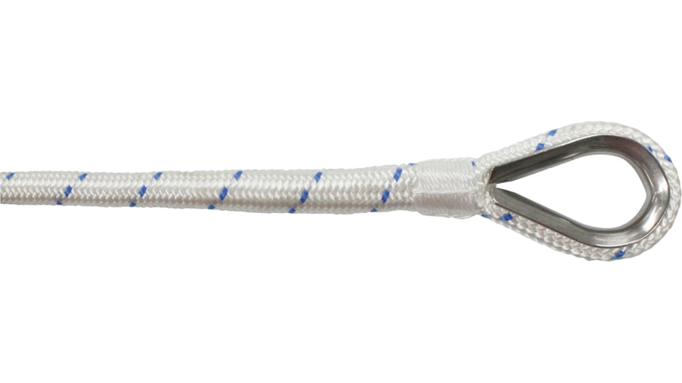 Extreme Max Boattector Double Braid Nylon Anchor Line With Thimble - 1/2in x 250ft, White w/ Blue Tracer, 3006.2519