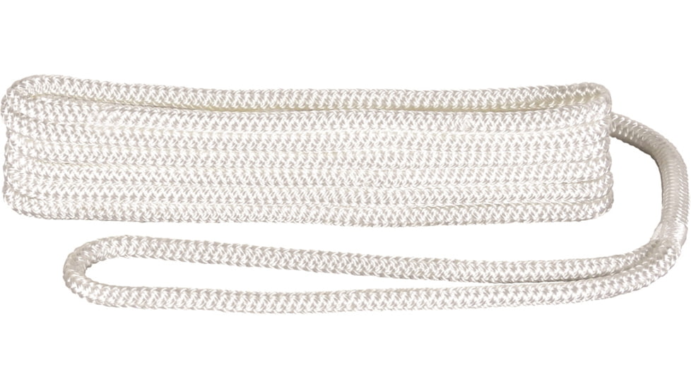 Extreme Max Boattector Double Braid Nylon Dock Line - 3/8in x 20, White, 3006.2933