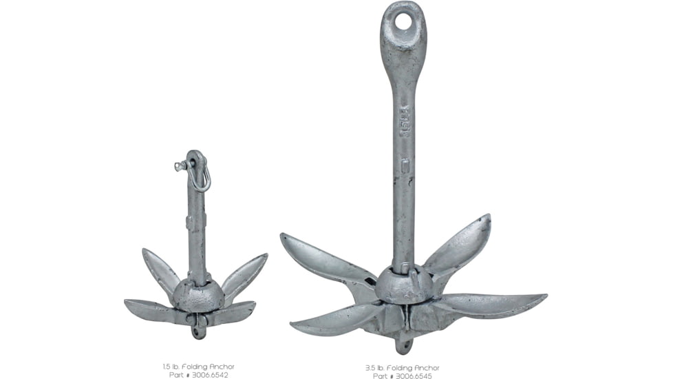 Extreme Max Boattector Galvanized Folding Anchor, 1.5lbs., 3006.6542