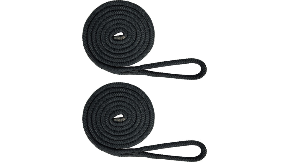 Extreme Max Boattector Premium Double Braid Nylon Fender Line Value 2-Pack - 3/8in x 6, Black, 3006.2168